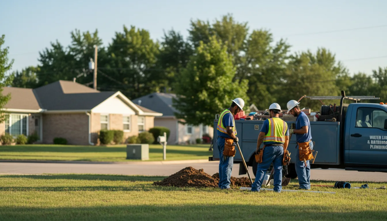 Residential water line and bathroom plumbing service in Atlanta, KS